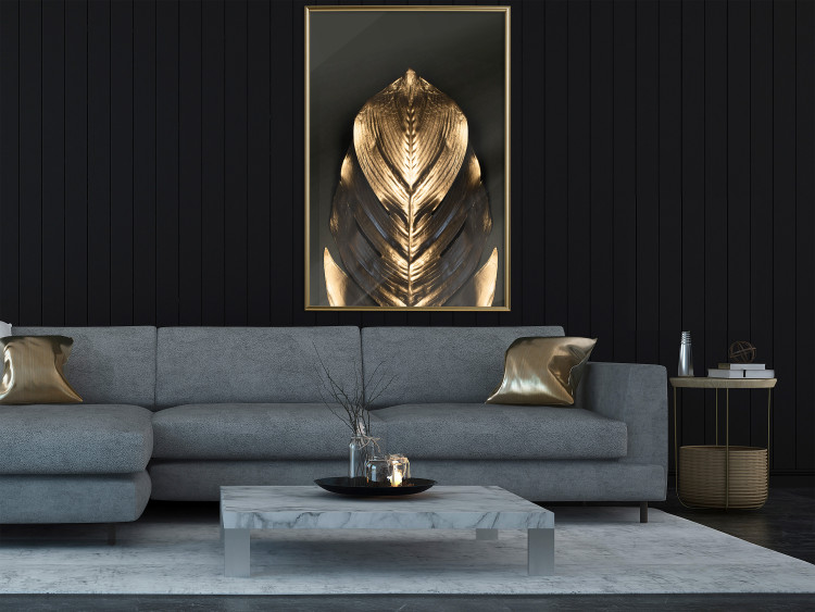 Poster Pharaoh's Gold - golden abstract figure on solid black background 128015 additionalImage 8