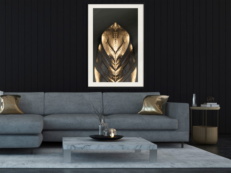 Poster Pharaoh's Gold - golden abstract figure on solid black background 128015 additionalImage 24