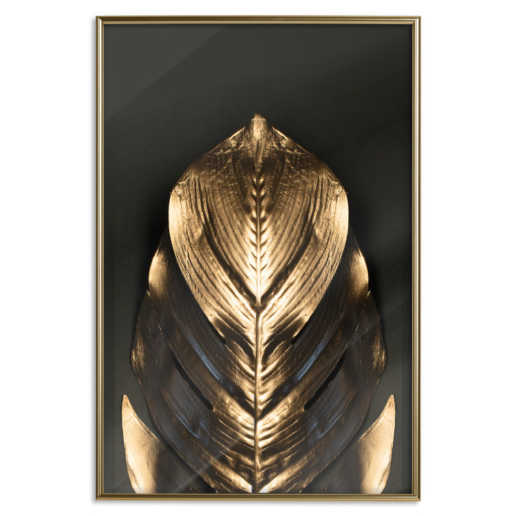 Poster Pharaoh's Gold - golden abstract figure on solid black background 128015 additionalImage 21