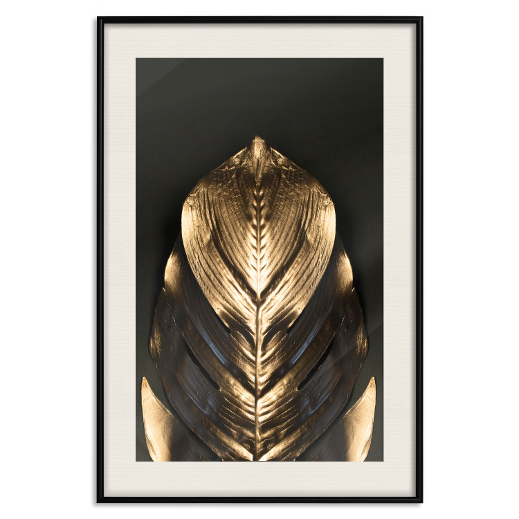 Poster Pharaoh's Gold - golden abstract figure on solid black background 128015 additionalImage 19