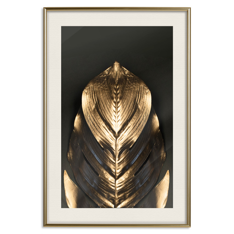 Poster Pharaoh's Gold - golden abstract figure on solid black background 128015 additionalImage 20