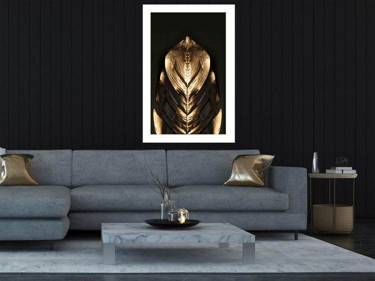 Poster Pharaoh's Gold - golden abstract figure on solid black background 128015 additionalImage 7