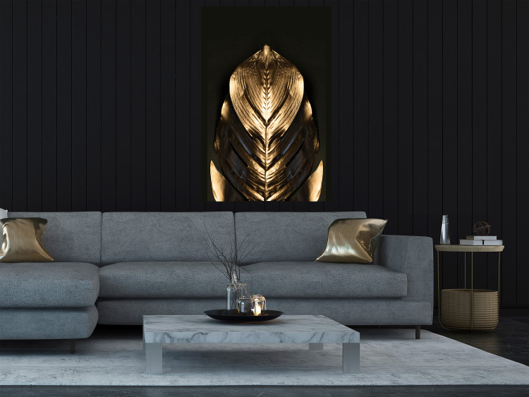 Poster Pharaoh's Gold - golden abstract figure on solid black background 128015 additionalImage 5