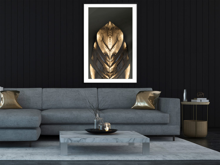 Poster Pharaoh's Gold - golden abstract figure on solid black background 128015 additionalImage 23