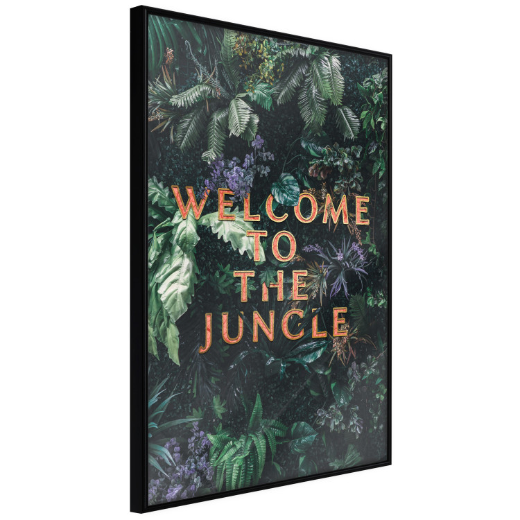 Wall Poster Welcome to the Jungle - red English inscription on a jungle background 128815 additionalImage 11