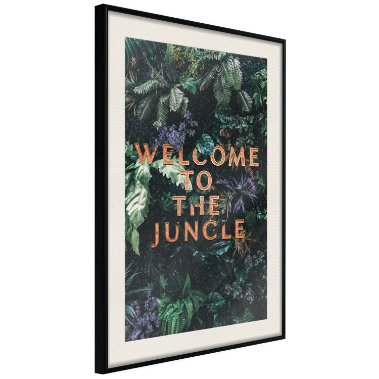 Wall Poster Welcome to the Jungle - red English inscription on a jungle background 128815 additionalImage 2