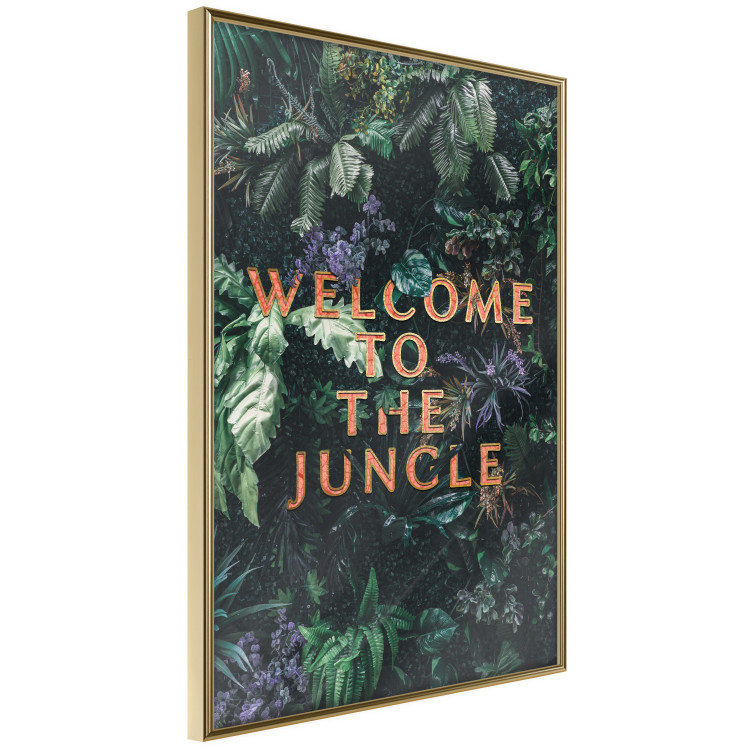 Wall Poster Welcome to the Jungle - red English inscription on a jungle background 128815 additionalImage 14