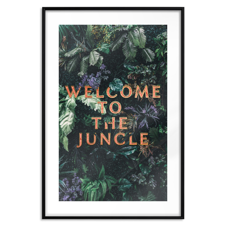 Wall Poster Welcome to the Jungle - red English inscription on a jungle background 128815 additionalImage 27