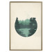 Poster View of Hills - forest landscape in a circle on a uniform beige background 131815 additionalThumb 17
