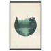 Poster View of Hills - forest landscape in a circle on a uniform beige background 131815 additionalThumb 16