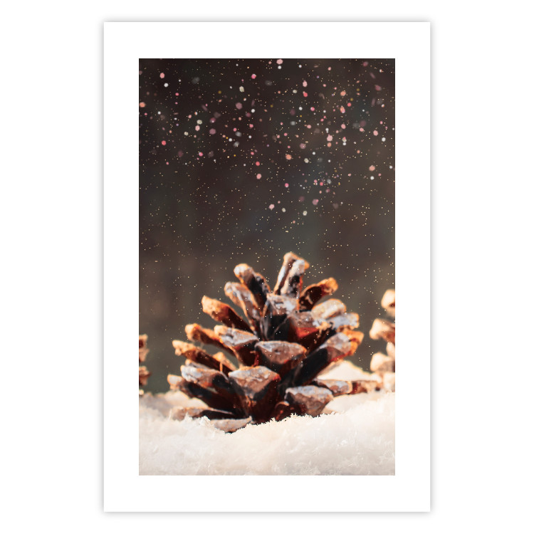 Wall Poster Winter Pinecone - composition of a wintry scene with falling snow 131915 additionalImage 18