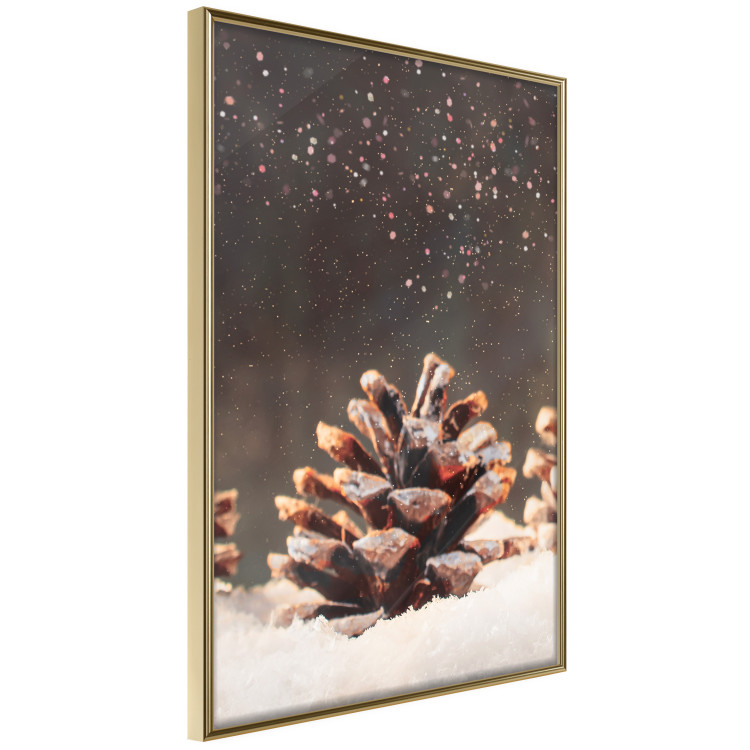 Wall Poster Winter Pinecone - composition of a wintry scene with falling snow 131915 additionalImage 12