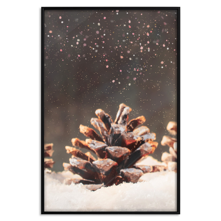 Wall Poster Winter Pinecone - composition of a wintry scene with falling snow 131915 additionalImage 27