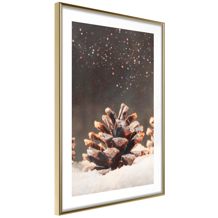 Wall Poster Winter Pinecone - composition of a wintry scene with falling snow 131915 additionalImage 7