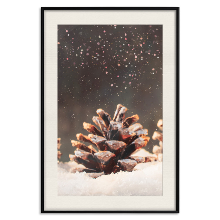 Wall Poster Winter Pinecone - composition of a wintry scene with falling snow 131915 additionalImage 23