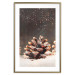 Wall Poster Winter Pinecone - composition of a wintry scene with falling snow 131915 additionalThumb 22