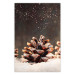 Wall Poster Winter Pinecone - composition of a wintry scene with falling snow 131915