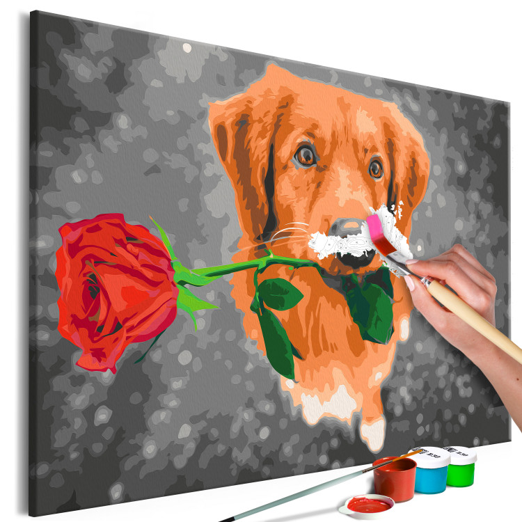 Paint by Number Kit Dog With Rose  132315 additionalImage 3