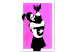 Canvas Print Bomb Hug (1-piece) Vertical - street art of a woman with a bomb 132415