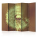 Room Separator Dandelion (Sepia) II (5-piece) - light flower on a brown background 132815