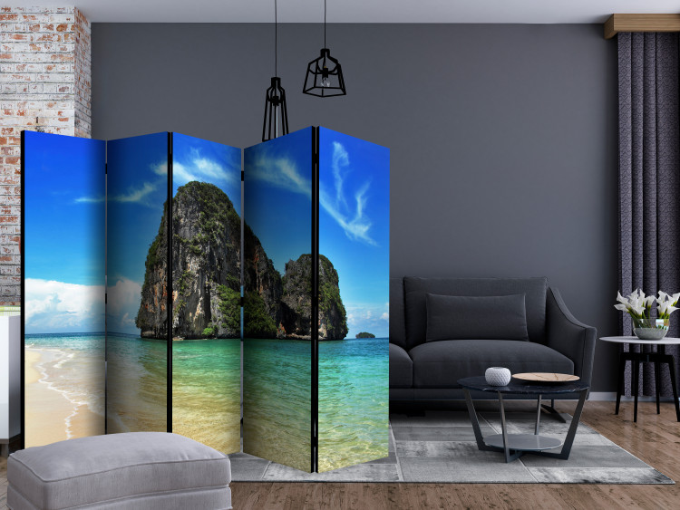 Room Separator Tropical Landscape - Railay Beach (5-piece) - sea and rocks 132915 additionalImage 4