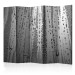Room Separator Summer Drizzle II (5-piece) - gray composition with raindrops 133015