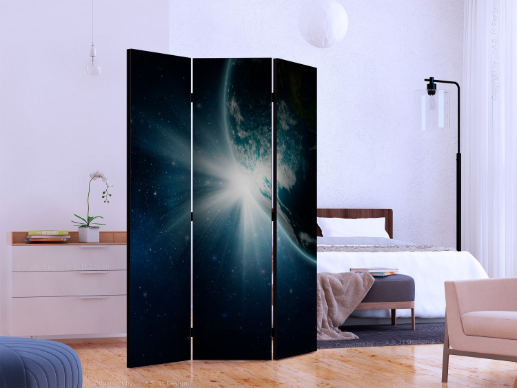 Room Separator Earth (3-piece) - landscape of the blue planet and dark cosmos 133215 additionalImage 2