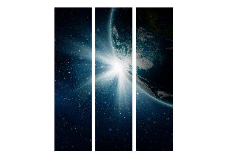 Room Separator Earth (3-piece) - landscape of the blue planet and dark cosmos 133215 additionalImage 3