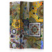 Folding Screen Sunny Mosaic (3-piece) - composition in colorful ethnic background 133515
