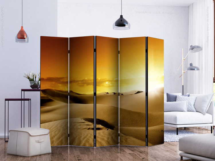 Room Separator Camel Caravan II - desert landscape with sunlight 134115 additionalImage 2
