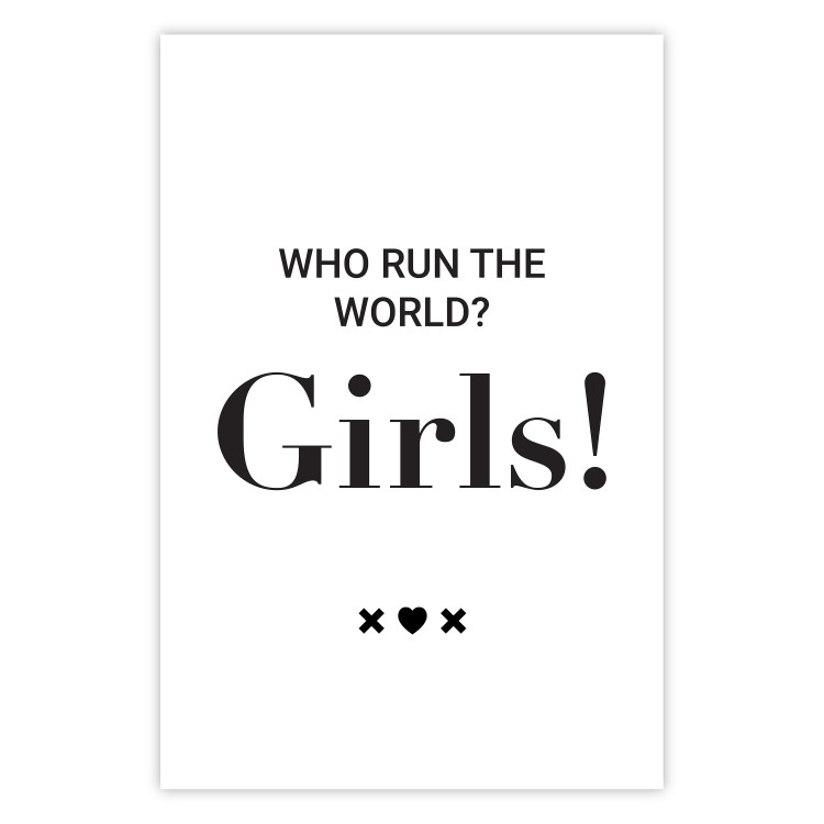 Poster Who Run The World? Girls! - black English quotes in the form of a citation 134215