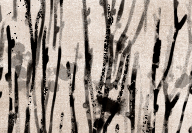 Poster Marine Bushes - black plant composition on a beige textured background 134515 additionalImage 12