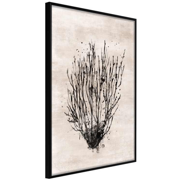 Poster Marine Bushes - black plant composition on a beige textured background 134515 additionalImage 11