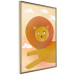 Wall Poster Lion's Play - animal flying among clouds in an orange sky 135715 additionalThumb 10