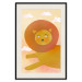 Wall Poster Lion's Play - animal flying among clouds in an orange sky 135715 additionalThumb 23