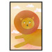 Wall Poster Lion's Play - animal flying among clouds in an orange sky 135715 additionalThumb 18
