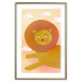 Wall Poster Lion's Play - animal flying among clouds in an orange sky 135715 additionalThumb 26