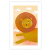 Wall Poster Lion's Play - animal flying among clouds in an orange sky 135715 additionalThumb 16