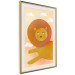 Wall Poster Lion's Play - animal flying among clouds in an orange sky 135715 additionalThumb 3