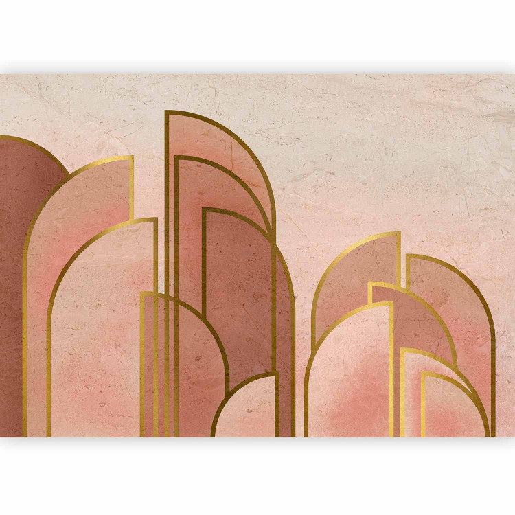 Photo Wallpaper Pink abstract with arches - geometric composition in art deco style 136015 additionalImage 1