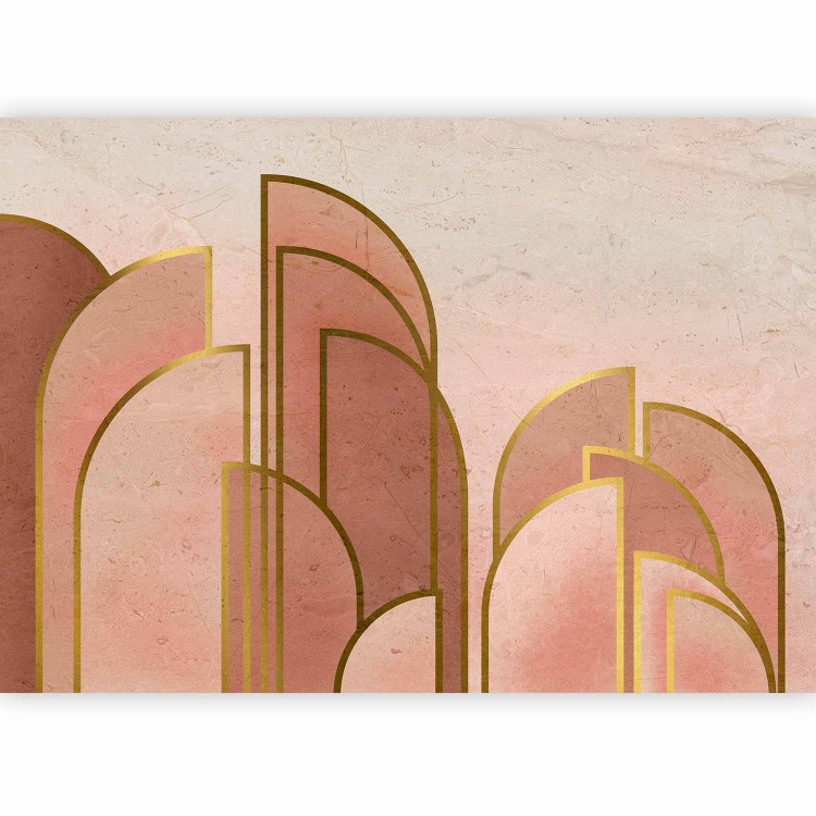 Photo Wallpaper Pink abstract with arches - geometric composition in art deco style 136015 additionalImage 5