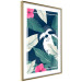 Wall Poster Sloth in the Tropics - animal among green leaves on a navy background 137915 additionalThumb 2