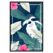 Wall Poster Sloth in the Tropics - animal among green leaves on a navy background 137915 additionalThumb 12