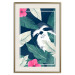 Wall Poster Sloth in the Tropics - animal among green leaves on a navy background 137915 additionalThumb 18