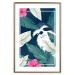 Wall Poster Sloth in the Tropics - animal among green leaves on a navy background 137915 additionalThumb 13