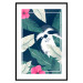Wall Poster Sloth in the Tropics - animal among green leaves on a navy background 137915 additionalThumb 14