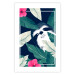 Wall Poster Sloth in the Tropics - animal among green leaves on a navy background 137915 additionalThumb 13