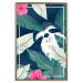 Wall Poster Sloth in the Tropics - animal among green leaves on a navy background 137915 additionalThumb 11