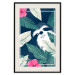 Wall Poster Sloth in the Tropics - animal among green leaves on a navy background 137915 additionalThumb 17
