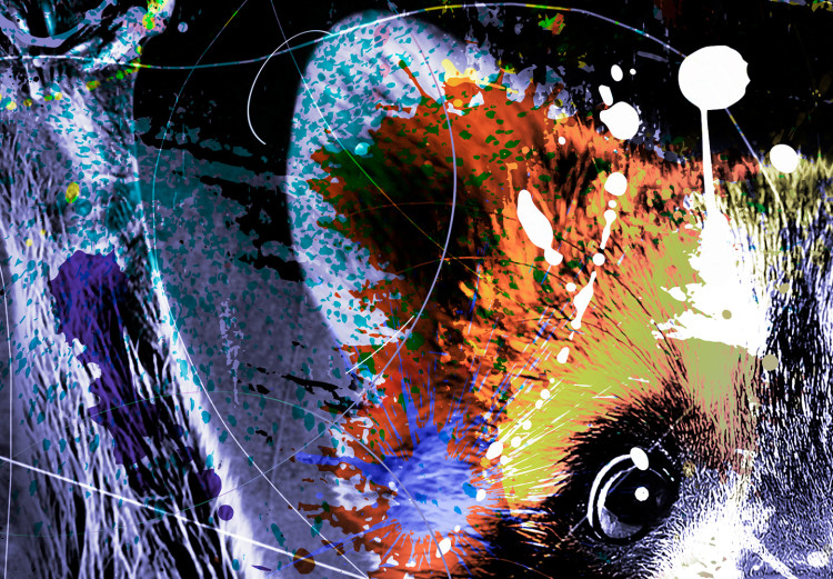 Canvas Happy Raccoon (1-piece) Vertical - futuristic animal composition 138415 additionalImage 4